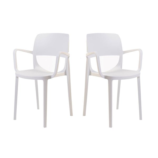 Rainbow Outdoor Bella Set of 2 Stackable Armchair-White RBO-BELLA-WHT-AC-SET2